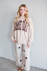 Beige Reversible Game Day Sweatshirt