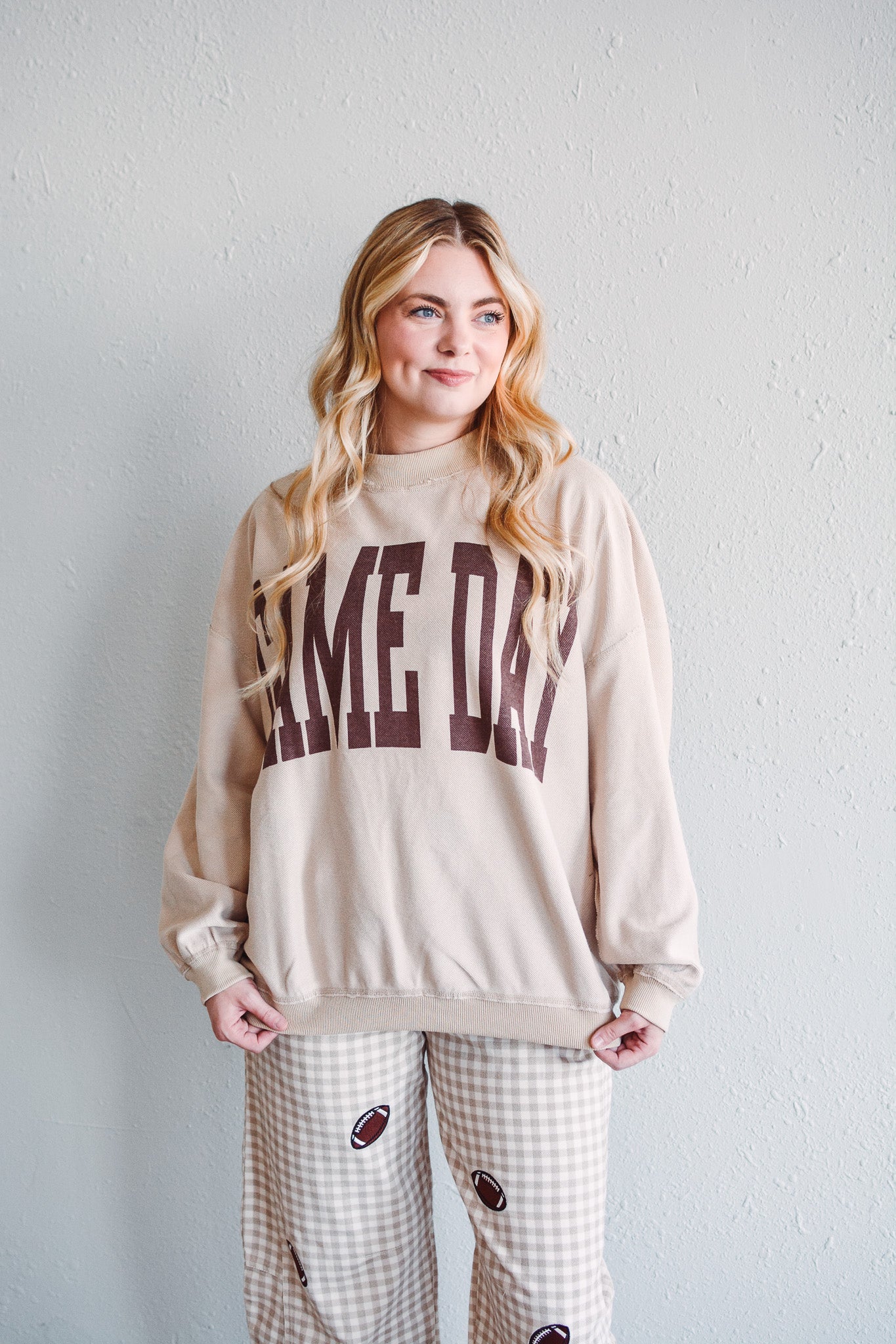 Beige Reversible Game Day Sweatshirt