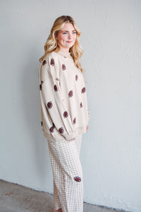 Beige Reversible Game Day Sweatshirt