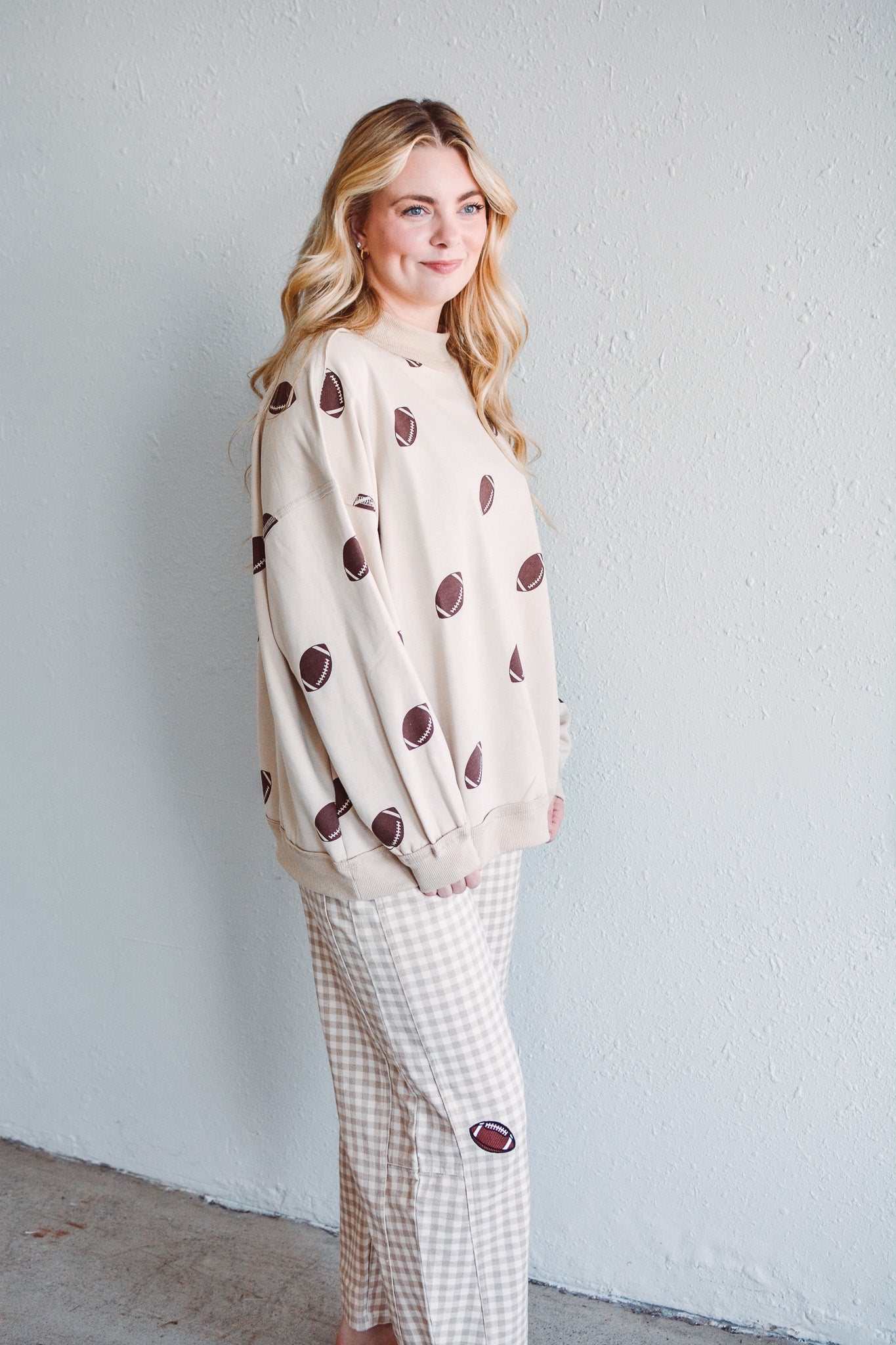 Beige Reversible Game Day Sweatshirt
