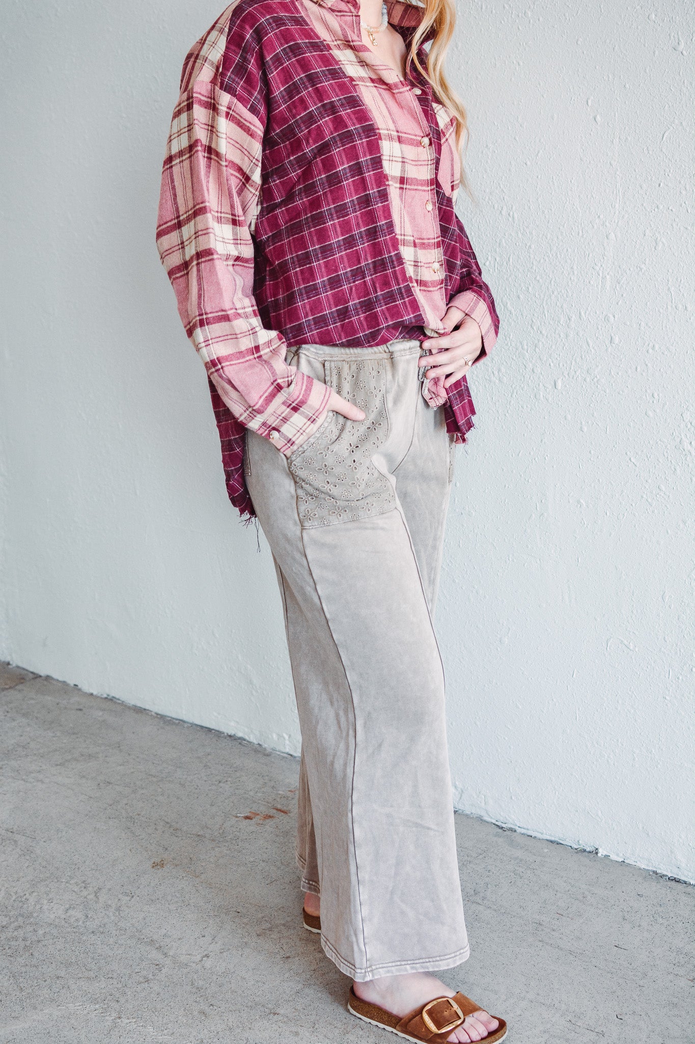 Mocha Eyelet Lace Pant