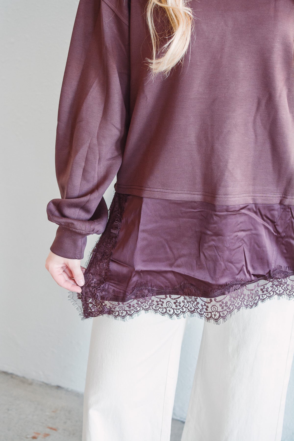 Sabrina Lace Contrast Top