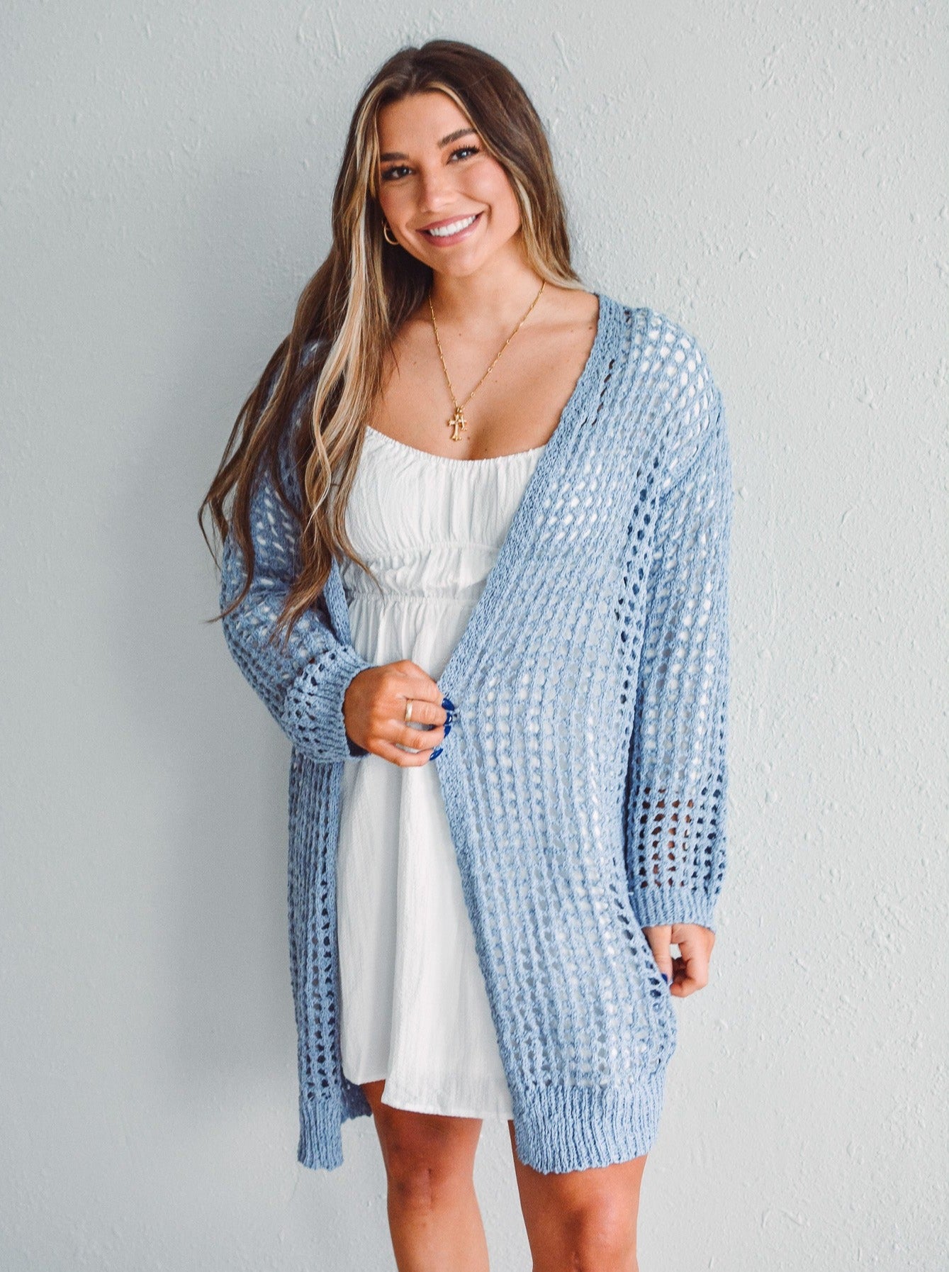 Dusty Blue Cardi