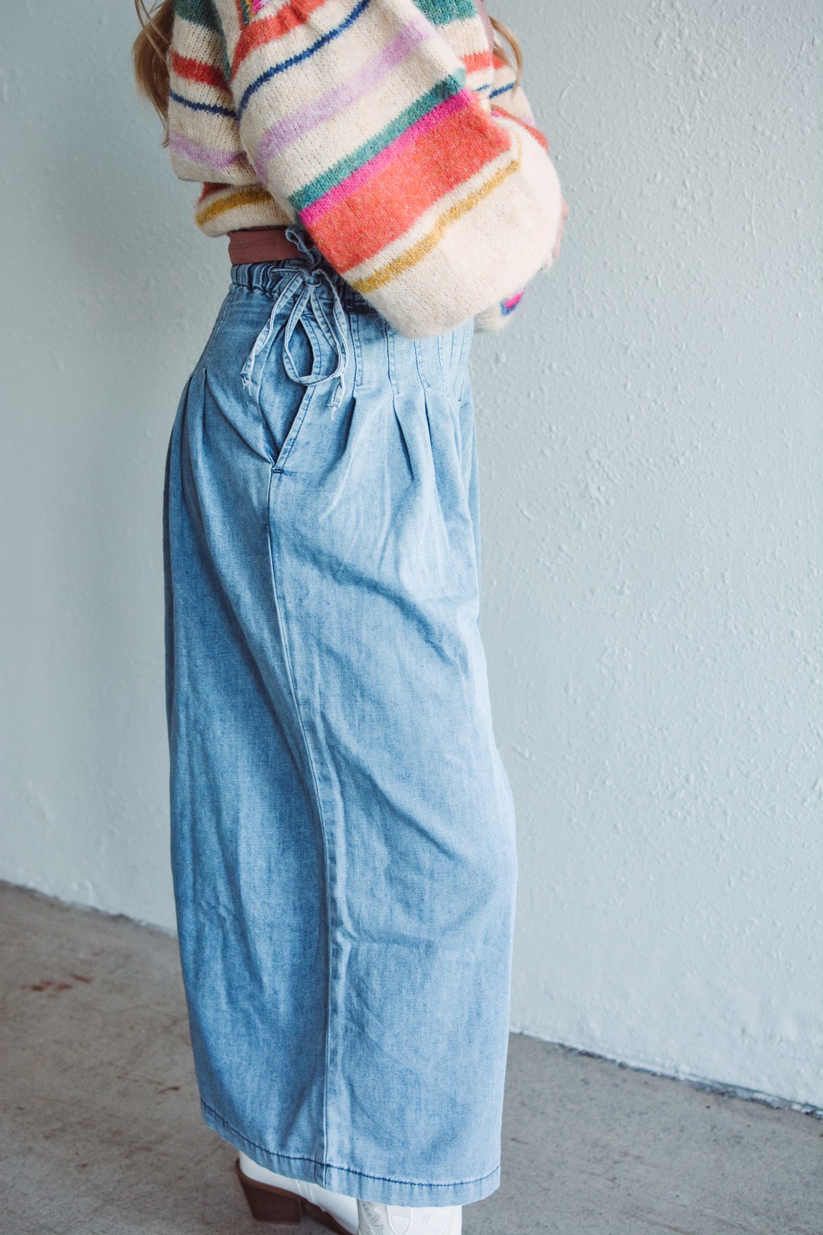 Hallie Pleated Denim