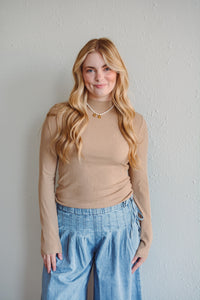 Latte Basic Mock Neck