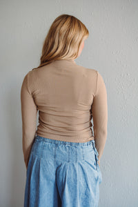 Latte Basic Mock Neck