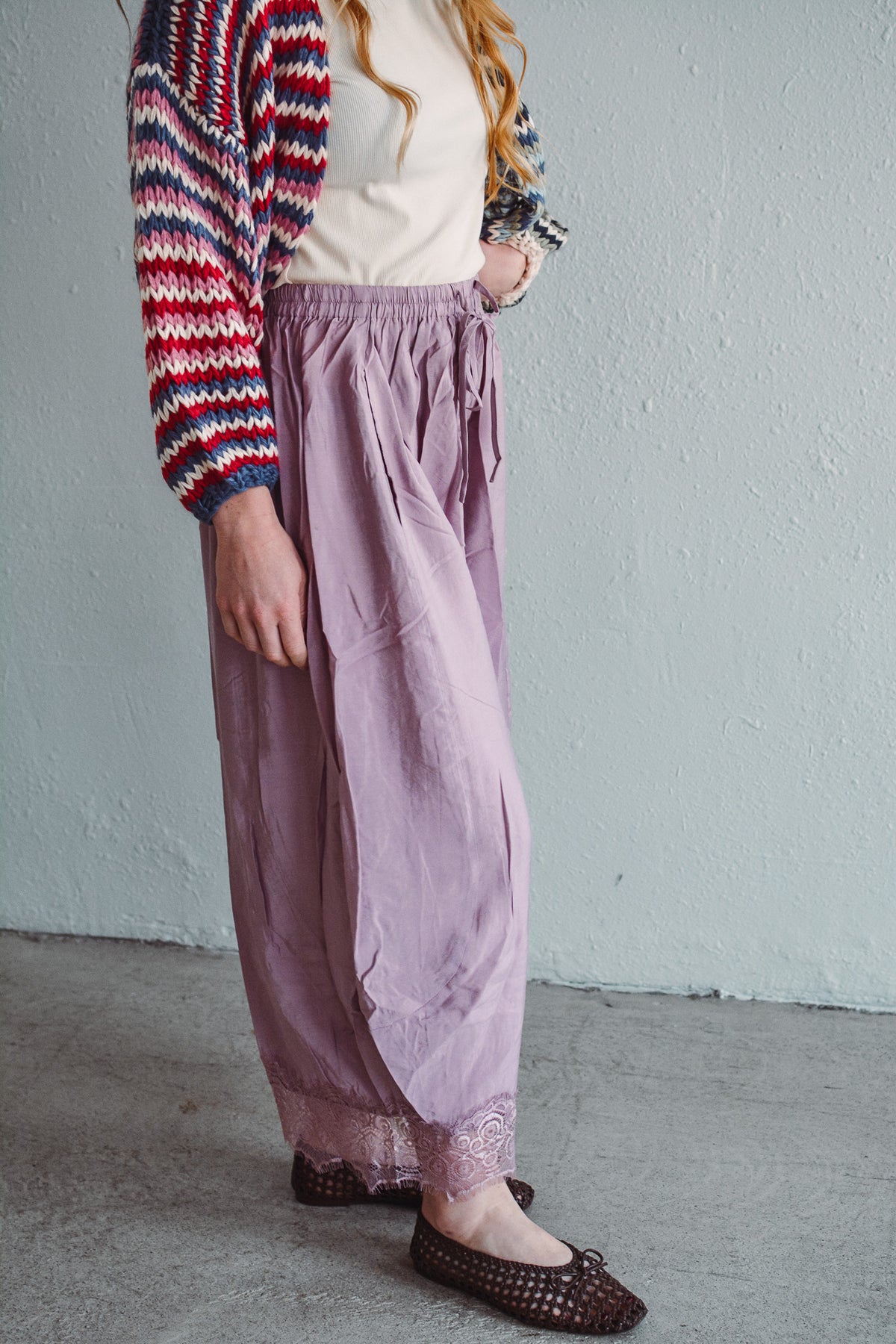 Mellie Mauve Lace Pant