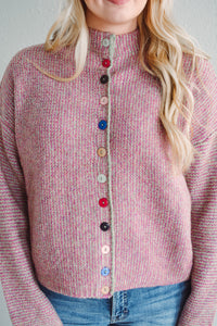 Fuchsia Button Sweater