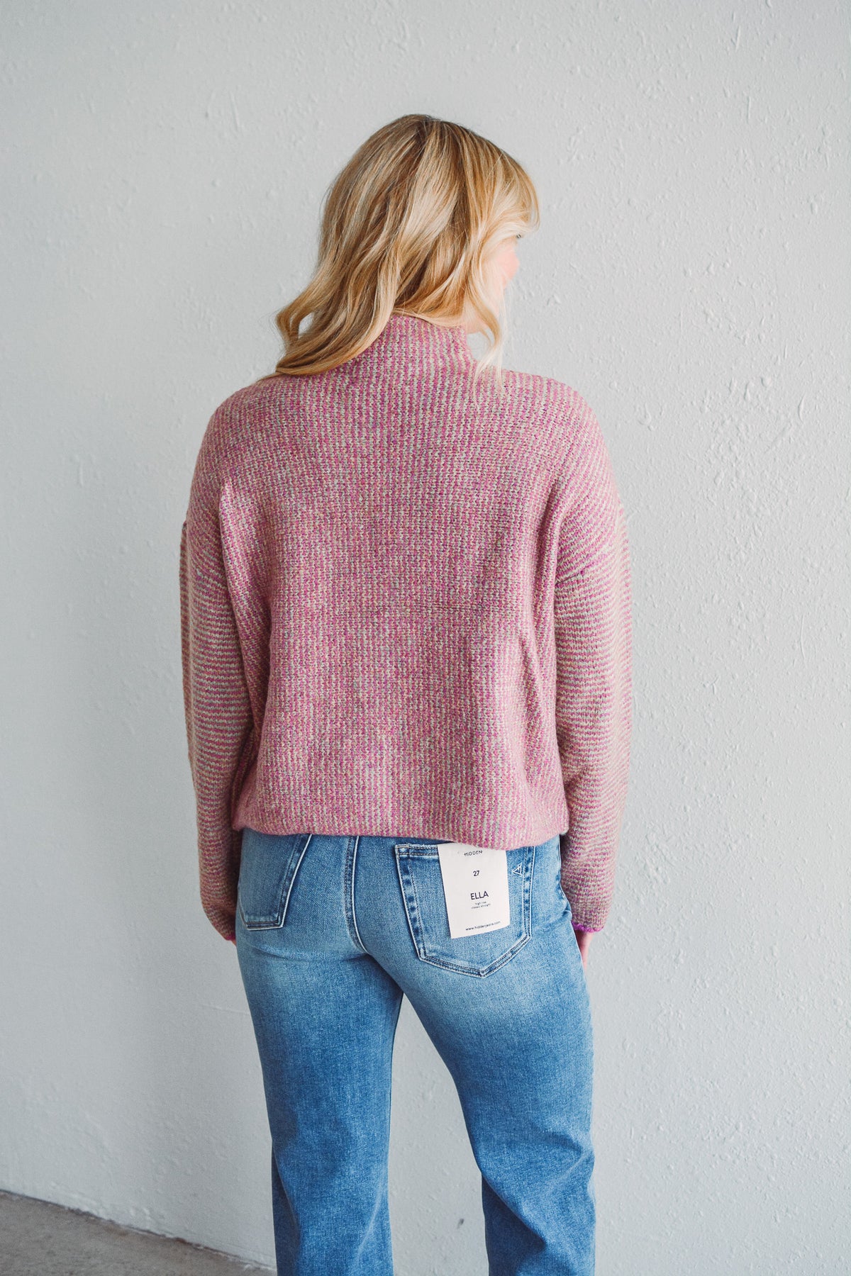 Fuchsia Button Sweater