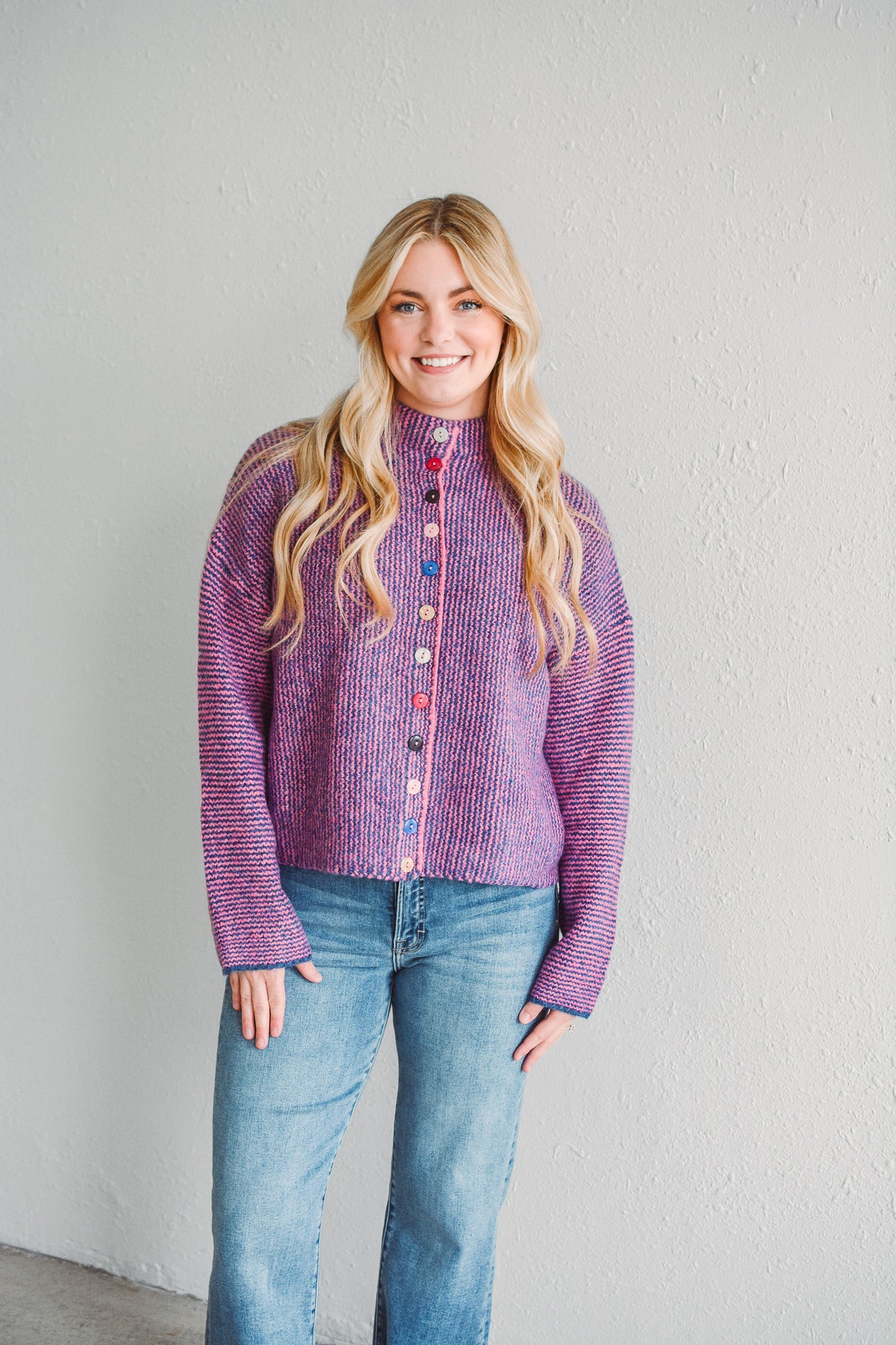 Indigo Button Sweater