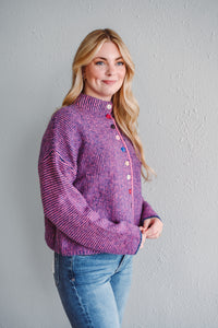 Indigo Button Sweater
