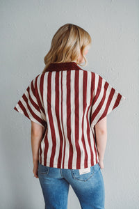 Corduroy Brick Button Up