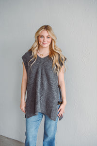 Charcoal Buckle Sweater Vest