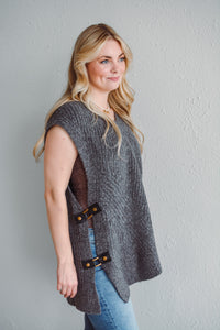 Charcoal Buckle Sweater Vest