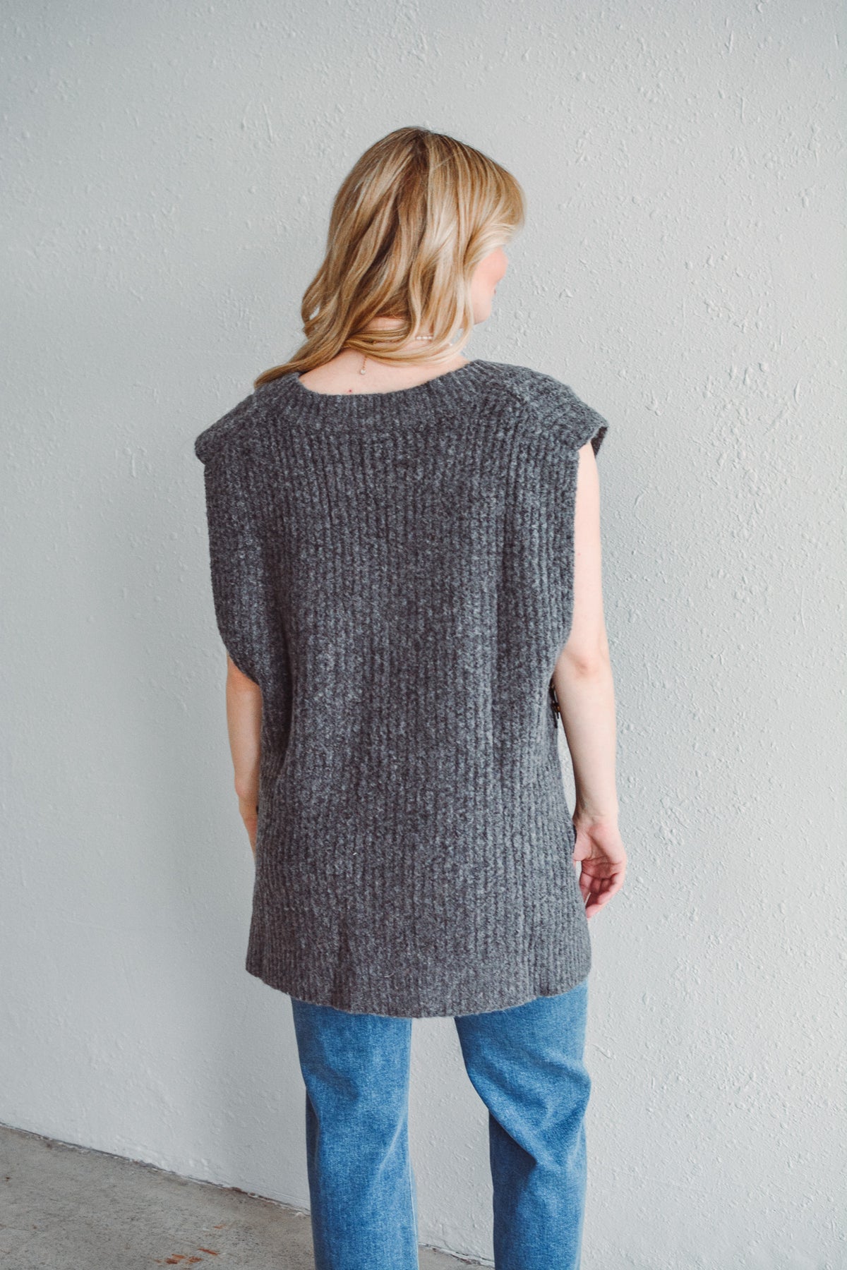 Charcoal Buckle Sweater Vest
