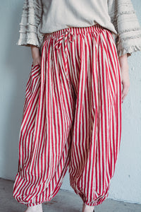 Red Stripe Balloon Pants