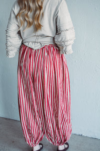 Red Stripe Balloon Pants
