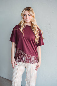 Sienna Asymmetrical Burgundy Top