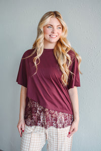 Sienna Asymmetrical Burgundy Top