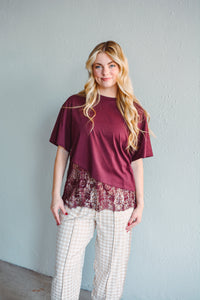 Sienna Asymmetrical Burgundy Top