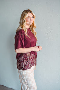 Sienna Asymmetrical Burgundy Top