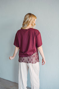 Sienna Asymmetrical Burgundy Top