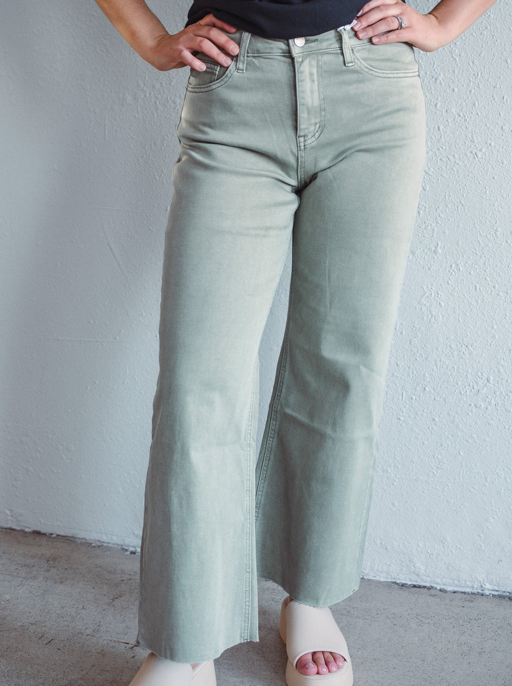 Sage Shania High-Rise Straights – Rhinestones and Roses