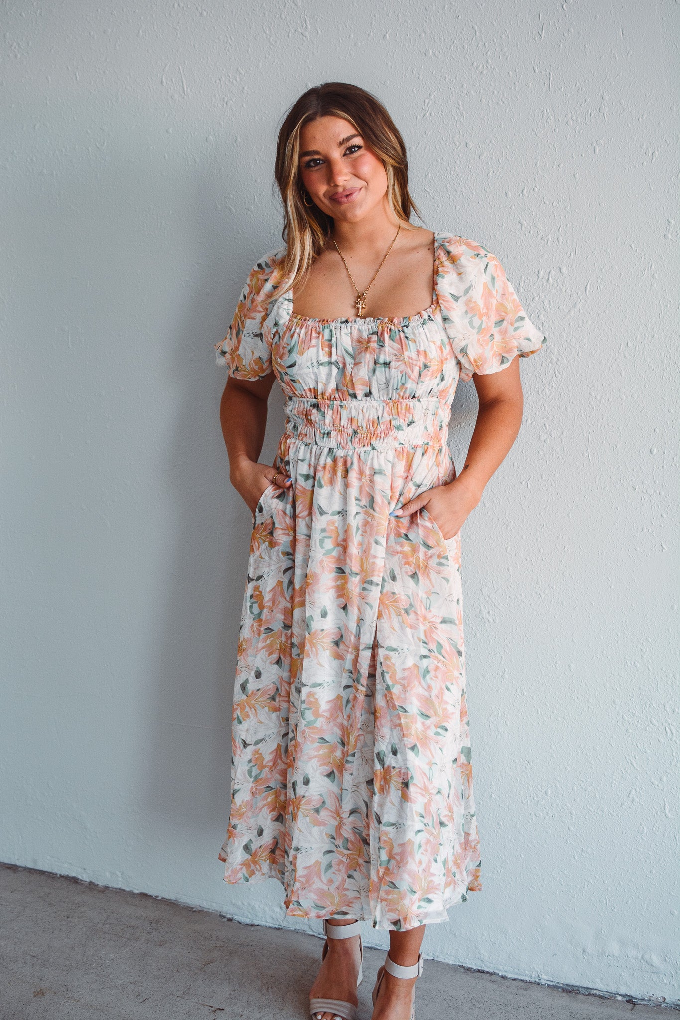 Pastel Floral Dress Rhinestones and Roses Pastel Floral Dress Rhinestones and Roses