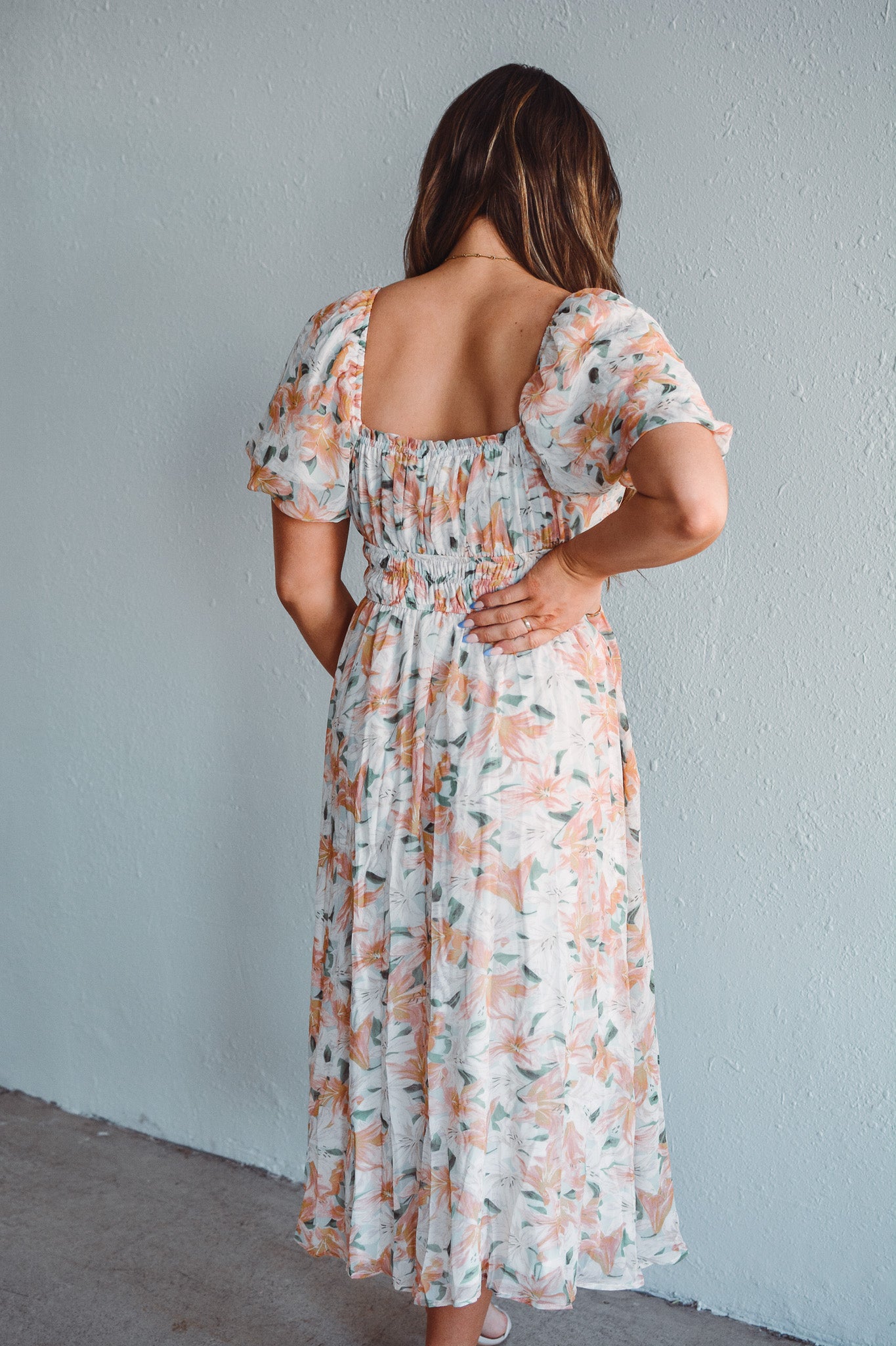 pastel floral dress Pretty In Pastels Print Lace Maxi M This dress is all about fun and flirty style Filomena Floral Dress- Blue Pastel