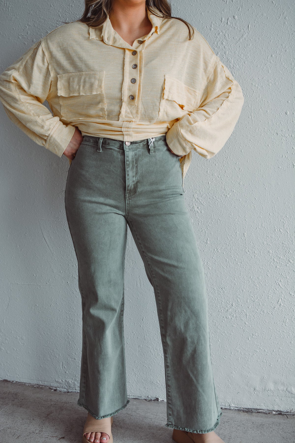 Willow Wide Leg Olive Pants