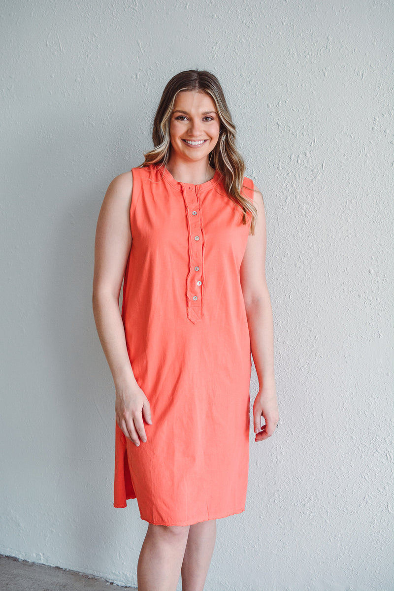 Sierra Sleeveless Coral Dress