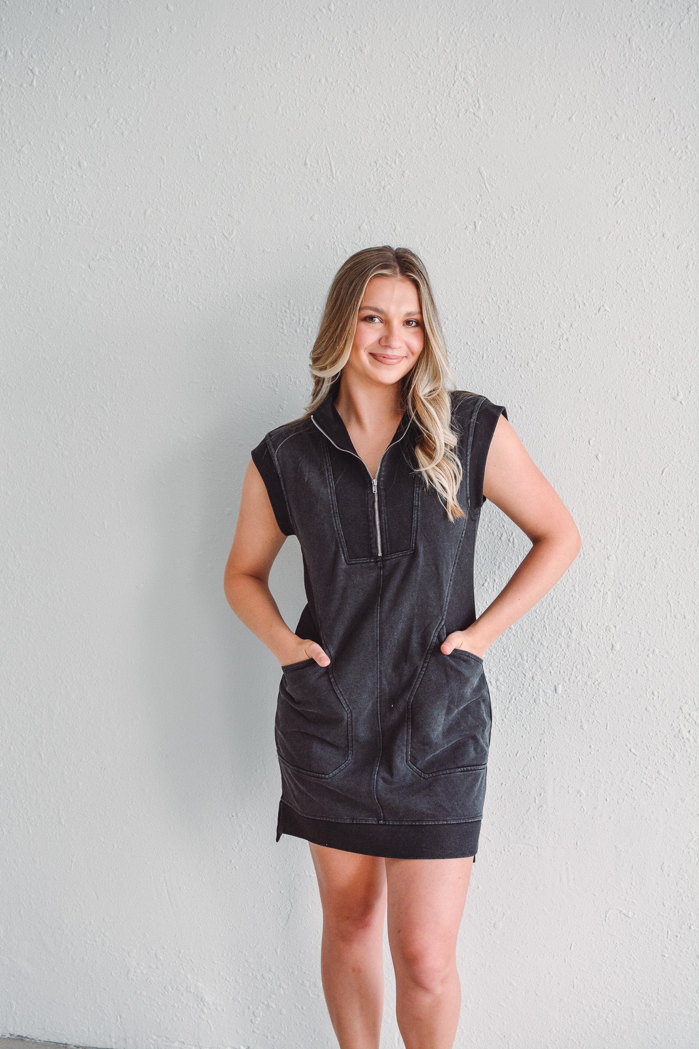 black athleisure dress Millie Black Athleisure Dress