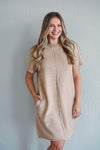 Clocking in Beige Dress