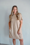 Clocking in Beige Dress