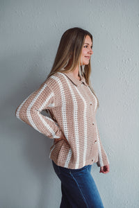 Swiss Stripe Sand Sweater