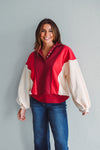 Maroon Moment Colorblock Sweatshirt
