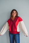 Maroon Moment Colorblock Sweatshirt