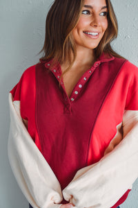 Maroon Moment Colorblock Sweatshirt