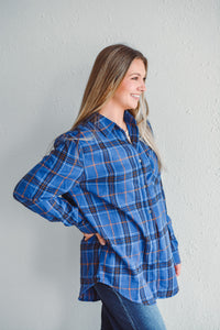 Spiced Ember Blue Flannel