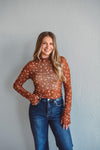 Amber Bloom Sheer Top