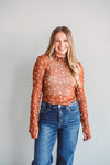 Amber Bloom Sheer Top