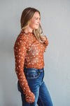 Amber Bloom Sheer Top