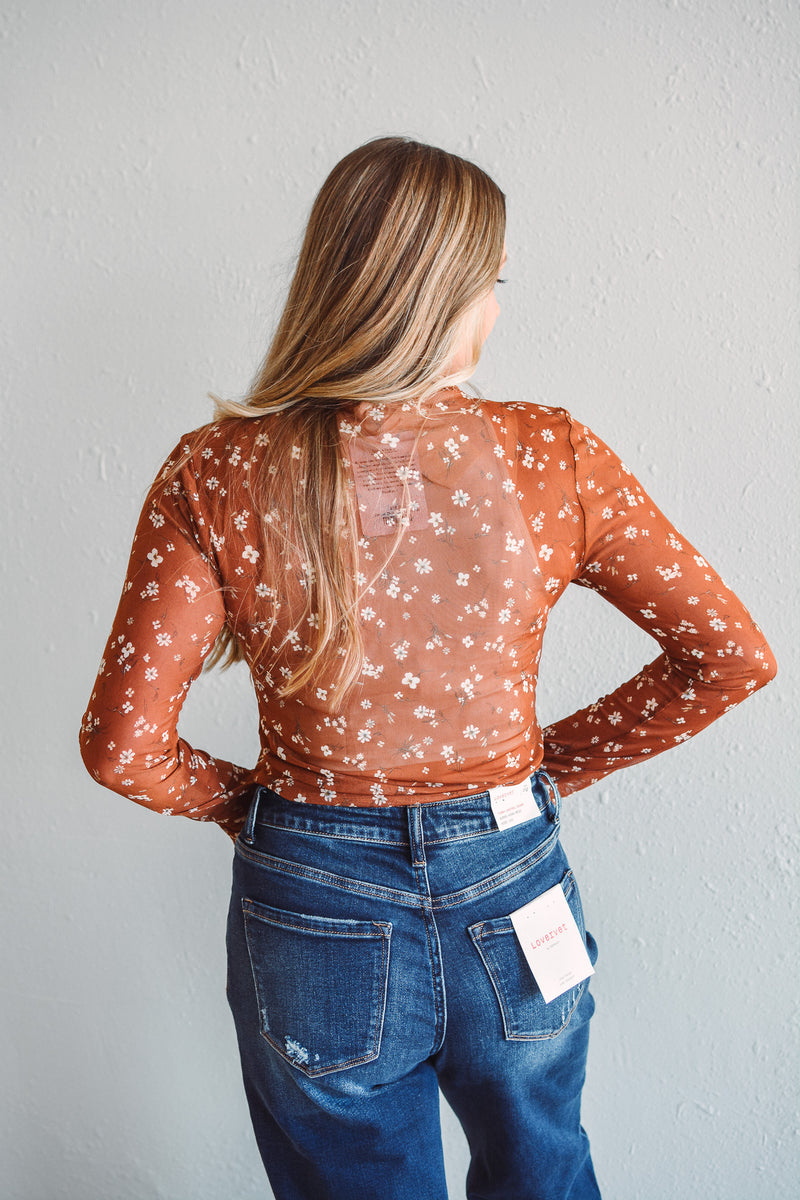 Amber Bloom Sheer Top