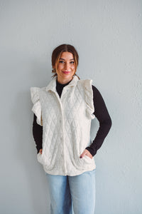 Oatmeal Ruffle Sleeve Vest