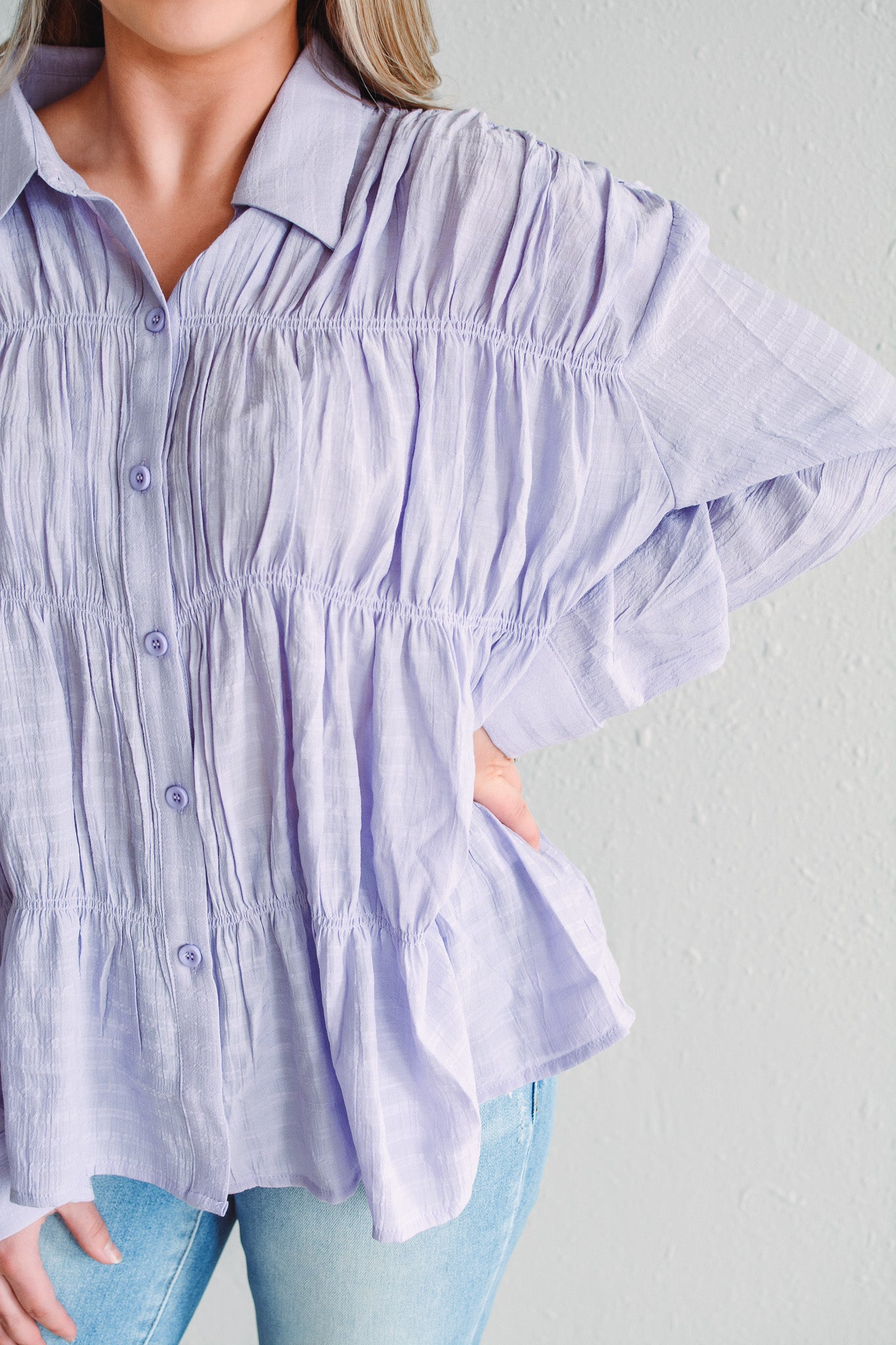 Delphinium Ruched Top
