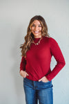 Basic Burgundy Mock Neck