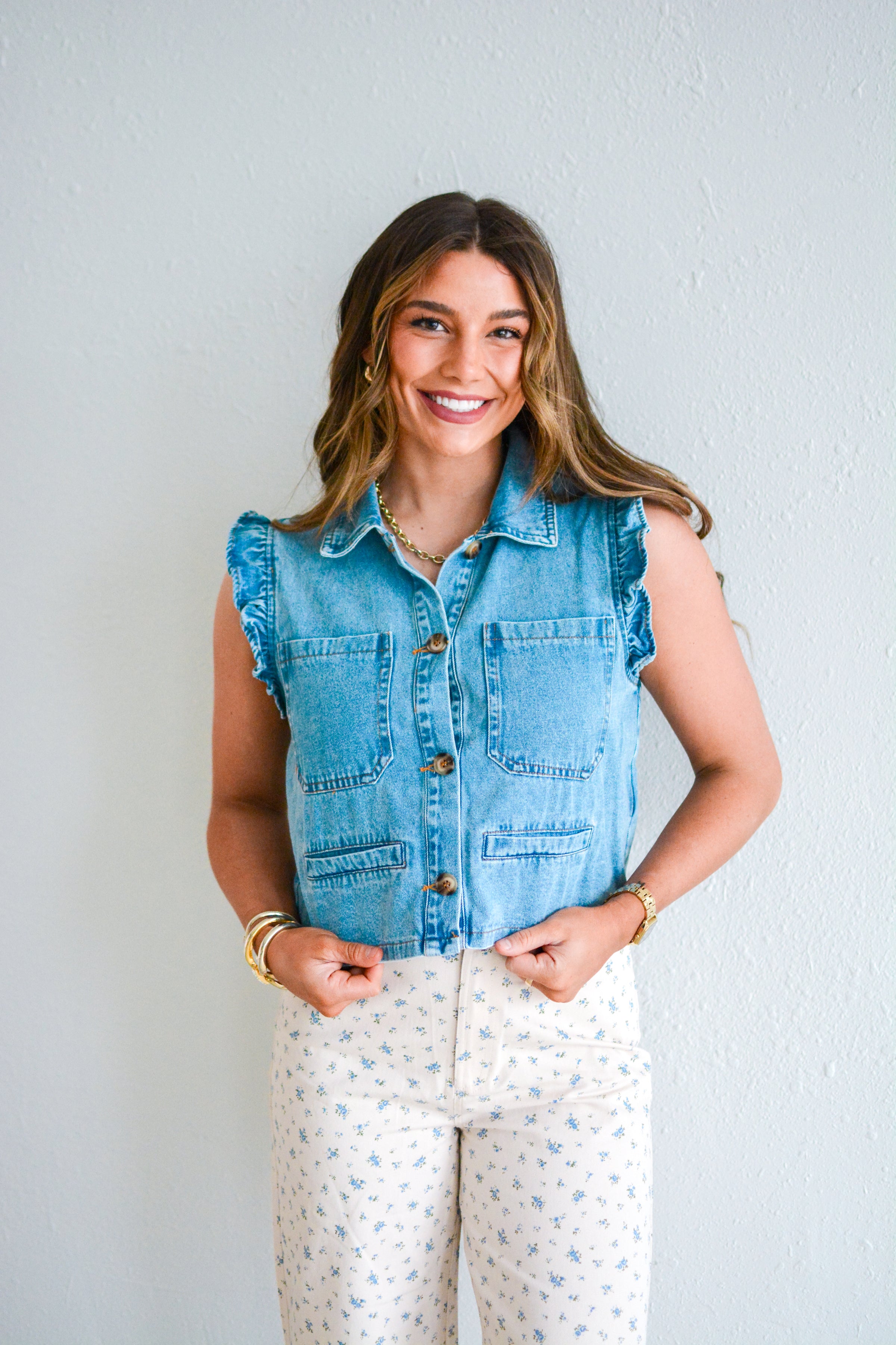 Denim Charm Vest