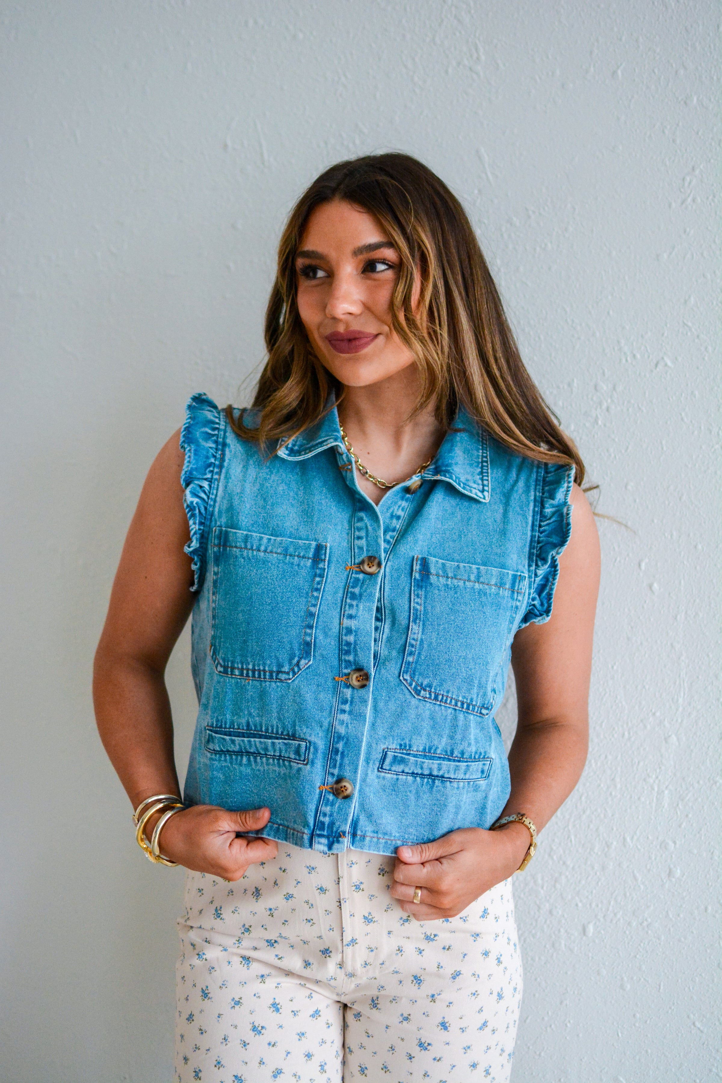 Denim Charm Vest
