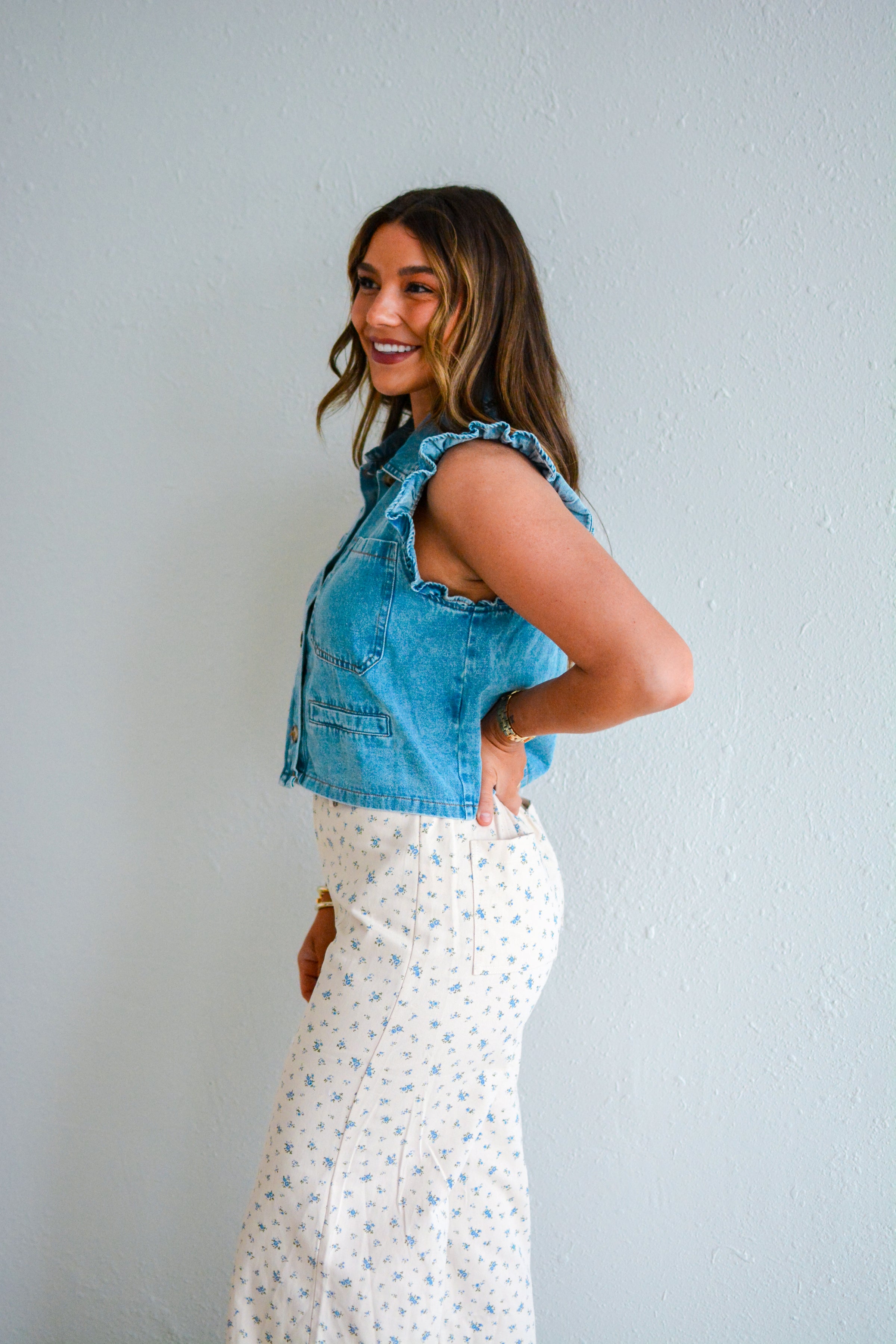 Denim Charm Vest