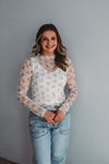Pink Floral Mesh Top